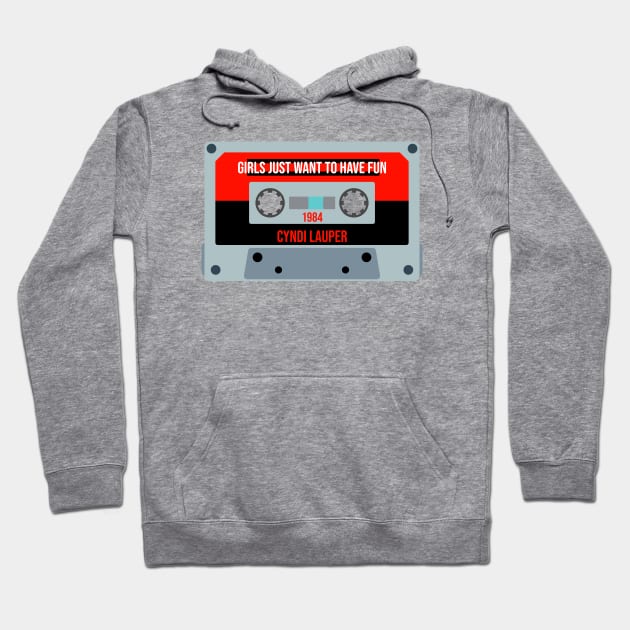 Cyndi Lauper Classic Retro Cassette Hoodie by PowelCastStudio